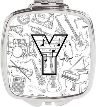 CJ2007-YSCM Letter Y Musical Note Letters Compact Mirror