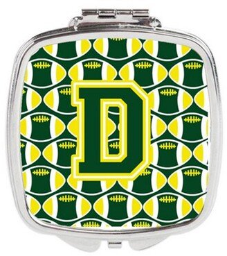 CJ1075-DSCM Letter D Football Green & Yellow Compact Mirror