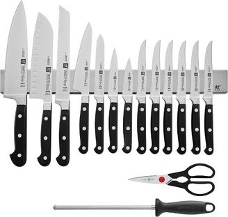 Professional S 16-pc Knife Set With 17.5 Stainless Magnetic Knife Bar