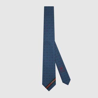 Double G and Horsebit jacquard silk tie