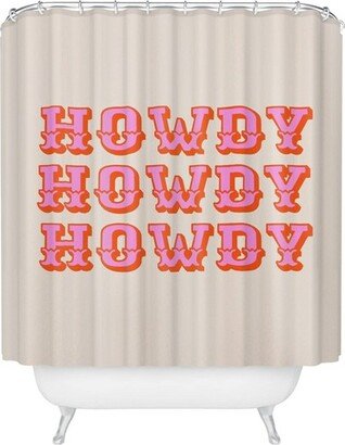 Morgan Elise Sevart Howdy Heavy Shower Curtain Pink