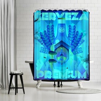 71 x 74 Shower Curtain, Cerveza Premium by Diego Patino