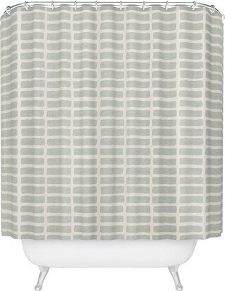 Lateral Block Print Shower Curtain