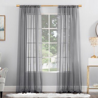 No. 918 Mallory Voile Sheer Rod Pocket Curtain Panel, Single Panel