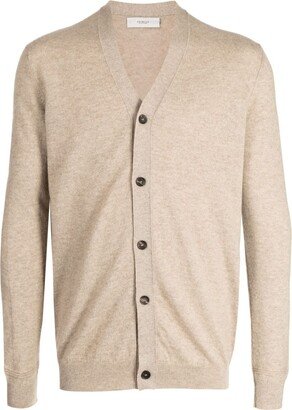 V-neck cashmere cardigan-BK