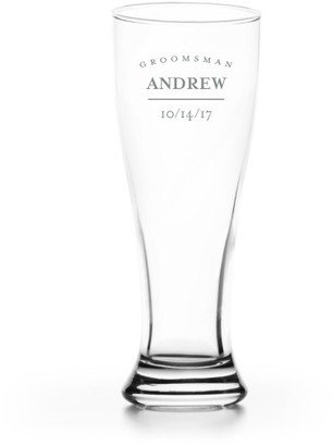 Pilsner Glasses: Bridal Party Banner Pilsner Glass, Glass, Pilsner Glass Single Side, White