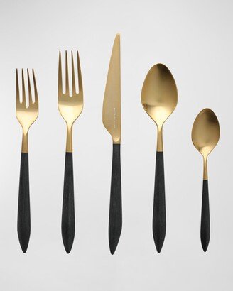 Ares Oro & Black 5-Piece Place Setting