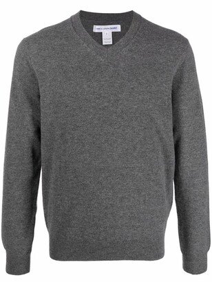 V-neck fine-knit jumper-AO