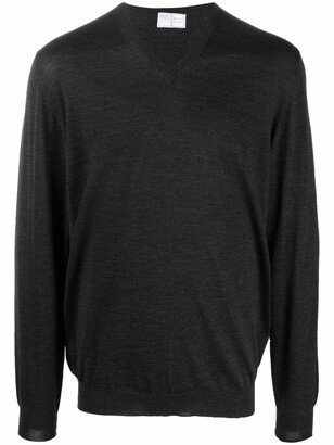 V-neck virgin wool jumper-AJ