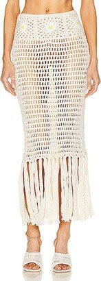 Daisy Crochet Skirt in Beige