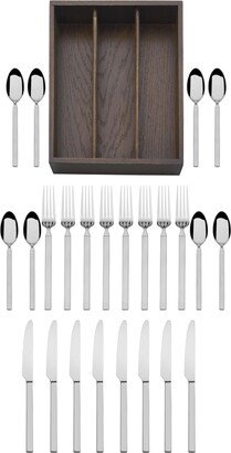 Living Arlo 18.0 Stainless Steel 24 Piece Flatware Set, Service for 8 with Caddy