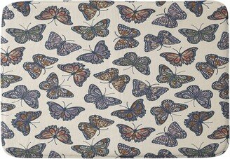 34x21 Avenie Countryside Butterflies Memory Foam Bath Mat Beige