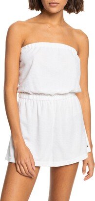 Special Feeling Strapless Terry Cloth Cover-Up Romper