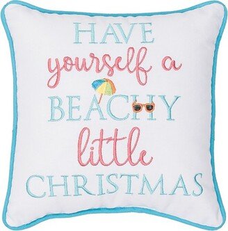 10 x 10 Beachy Little Christmas Embroidered Pillow
