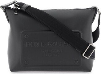 Leather Crossbody Bag With Debossed Logo