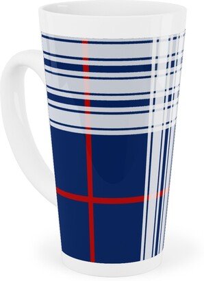 Mugs: Myrtle Beach Tartan - Multi Tall Latte Mug, 17Oz, Blue