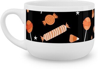 Mugs: Halloween Candy - Orange And Black Latte Mug, White, 25Oz, Black