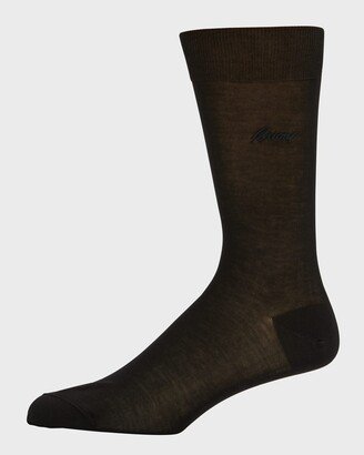 Men's Solid Crew Socks-AA