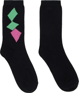 Black Intarsia Socks