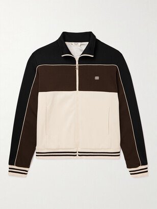 Triomphe Logo-Embroidered Colour-Block Jersey Track Jacket