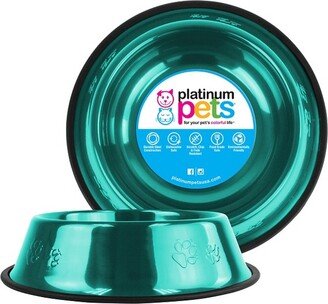 Platinum Pets Embossed Non-Tip Cat/Dog Bowl - Caribbean Teal - 10 Cup