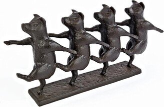 Dancing Pig Chorus Line Cast Iron Statue