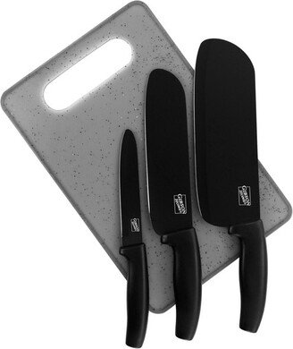 Home Edge Craft Nonstick Stainless Steel Cutlery Set with Cutting Board