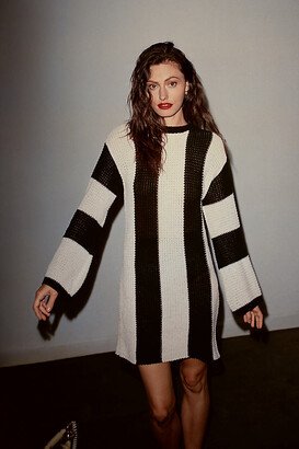 Long-Sleeve Striped Sweater Mini Dress