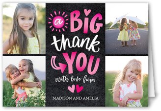 Thank You Cards: Giant Thanks Thank You Card, Pink, 3X5, Matte, Folded Smooth Cardstock