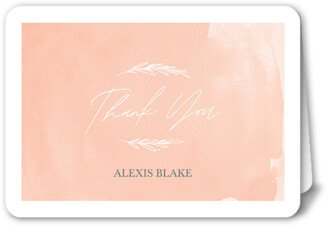 Thank You Cards: Watercolor Beginnings Thank You Card, Beige, 5X7, Matte, Folded Smooth Cardstock, Rounded