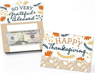 Big Dot of Happiness Happy Thanksgiving - Fall Harvest Party Money And Gift Card Holders - Set of 8