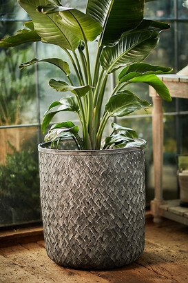 Herringbone Woven Bamboo Basket Planter, 20