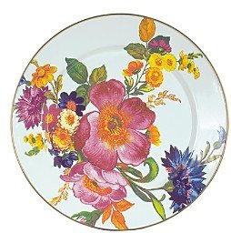 MacKenzie-Childs Flower Market Charger/Plate - White