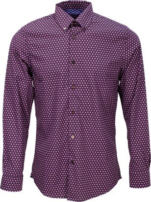 Lords of Harlech Mitchell Peace Polkadot Shirt - Plum