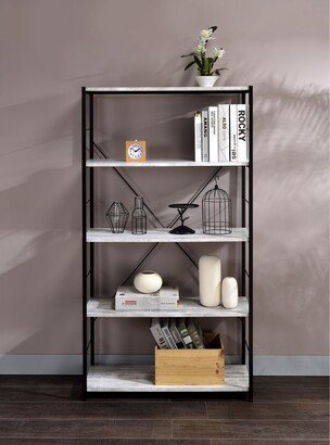 CDecor Moreah Antique White and Black 4-tier Bookshelf