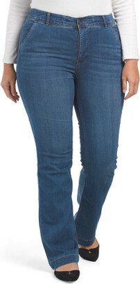 Plus Mid Rise Trouser GodDress Jeans for Women