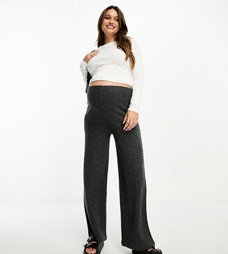 Cotton:On Maternity wide leg pants in gray heather