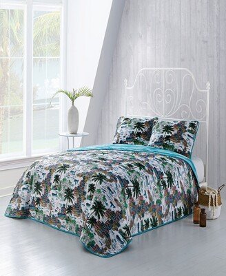 Havana 3-Pc. Queen Tropical Reversible Quilt Set