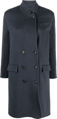 Double-Breasted Button-Fastening Coat-AB