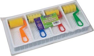 Creativity Street Large Foam Paint Roller Set with Paint Tray, 3 X 6 in, Assorted Color, Set of 4