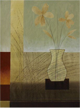 Pablo Esteban Flowers in Vase and Scratches Canvas Art - 36.5 x 48