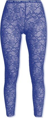 Logo Waistband Skinny Lace Leggings