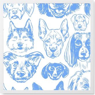 Photo Tiles: Dogs - Periwinkle Blue Photo Tile, White, Framed, 8X8, Blue