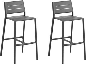 Eiland All Aluminum Bar Stool - Carbon Powder - Coated Aluminum Frame - 22.5L X 20W X 40.75H - 22.5L X 20W X 40.75H