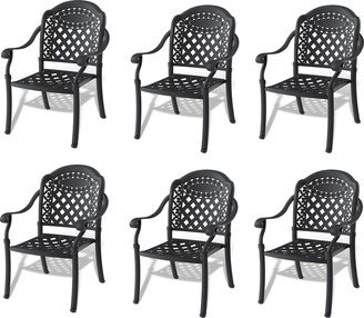 BESTCOSTY 6 Piece Aluminum Patio Dining Chair With Cushions In Random Colors