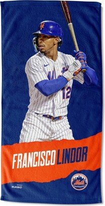 30x60 MLB New York Mets 23 Francisco Lindor Player Printed Beach Towel