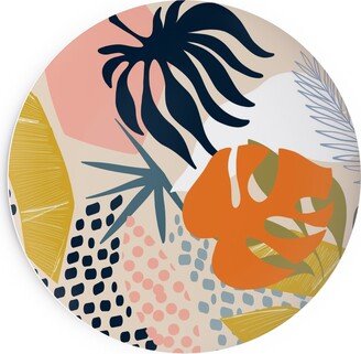 Salad Plates: Tropical Foliage - Natural Retro - Multi Salad Plate, Multicolor