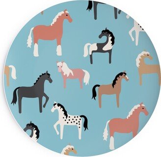 Salad Plates: Horse Party Salad Plate, Blue