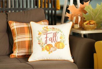 Set Of 2 18 Fall Thanksgiving Pumpkin Throw Pillow Cover