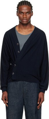 Navy Twisted Cardigan